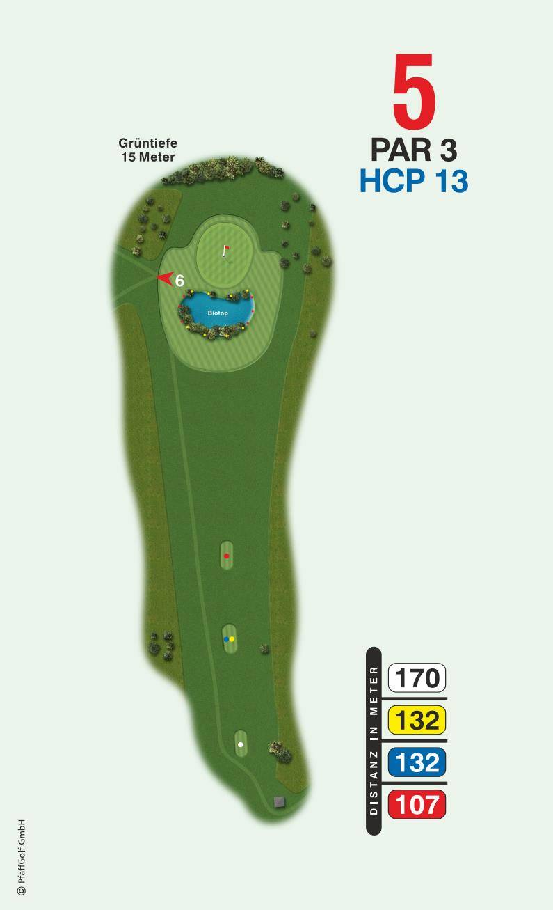 Bahn 5 des Golfclub Westheim — Par 3