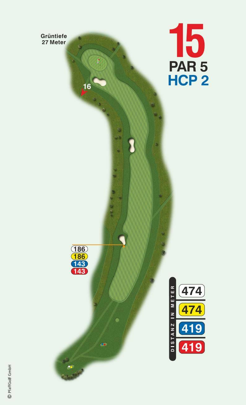 Bahn 15 des Golfclub Westheim — Par 5